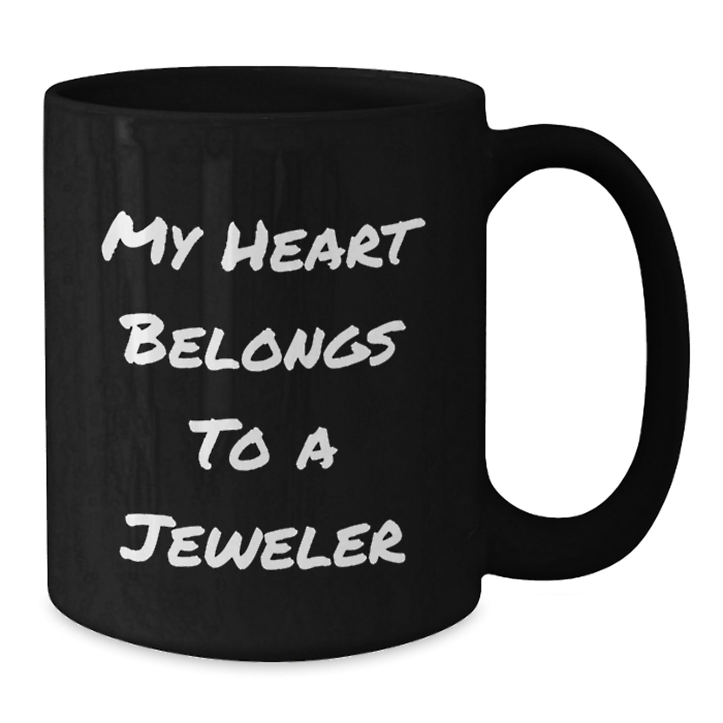 Funny Jeweler Gifts from Men to Women Christmas Unique Mugs with My Heart Belongs To A Jeweler Quote - Additional