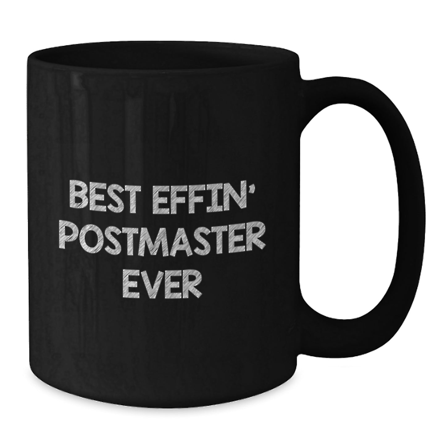 Funny Postmaster Gifts for Christmas - Black Coffee Mug with Best Effin' Postmaster Ever Quote - Gifts from Friends to Family Members - Additional
