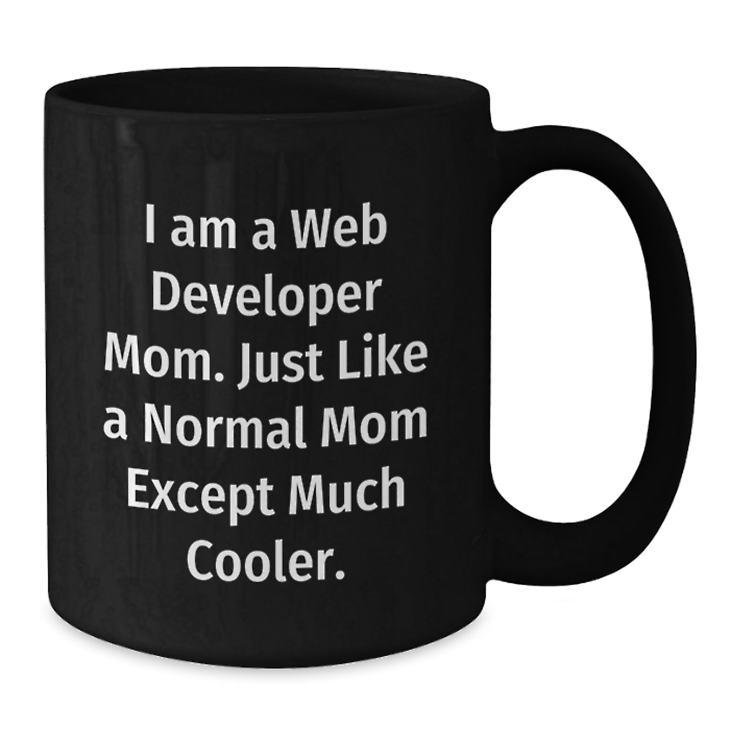 Funny Web Developer Mom Gifts from Women to Web Developer Graduation Unique Black Coffee Mug, 'I Am A Web Developer Mom' - Additional