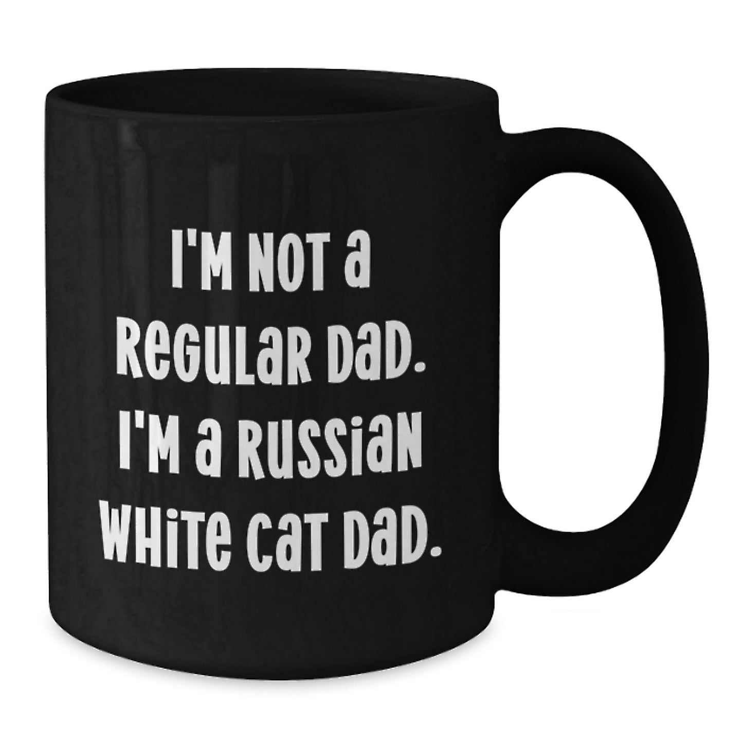 Russian White Cat Dad Gifts from Men for Christmas Unique Mug, Funny Quote Coffee Cup, Russian White Cat Black Coffee Mug for Women, Friends, Coworkers, Family - Additional