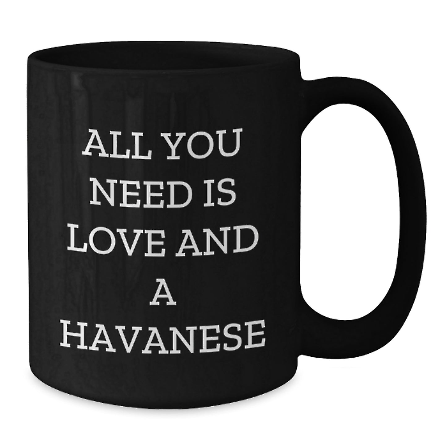 Havanese Dog Lovers Gifts from Friends for Graduation Unique Coffee Mugs, All You Need Is Love And A Havanese - Black 11oz/15oz - Additional