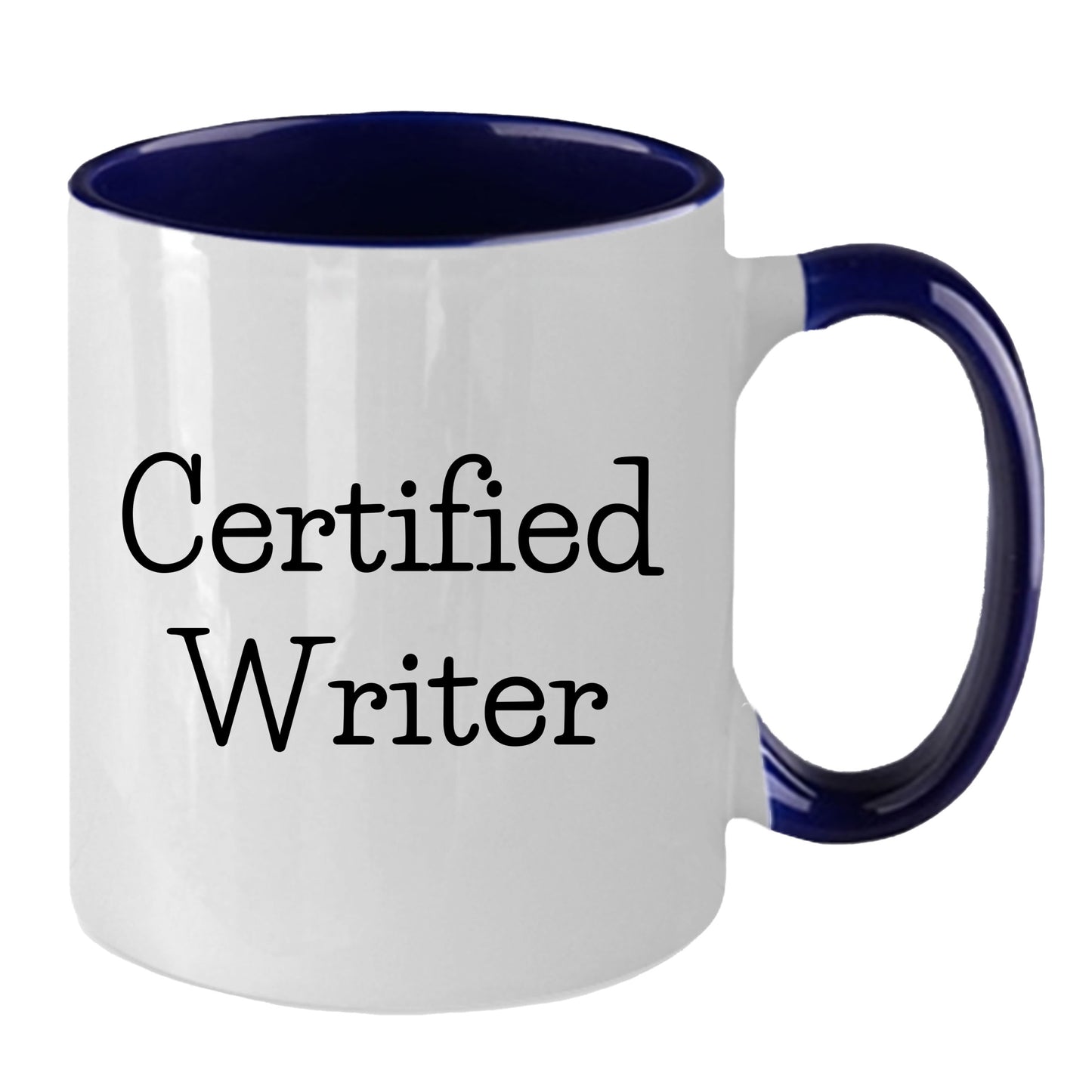 Funny Certified Writer Gifts from Family to Writers for Graduation Unique Two Tone Coffee Mugs - Mallard Moon Gift Shop