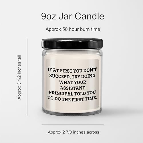 Gifts from Assistant Principals for The Win: Inspirational Funny Teacher Gifts for Christmas, Vanilla Soy Candle for Assistant Principals, 9oz Soy Wax Candle with Funny Quote - Mallard Moon Gift Shop