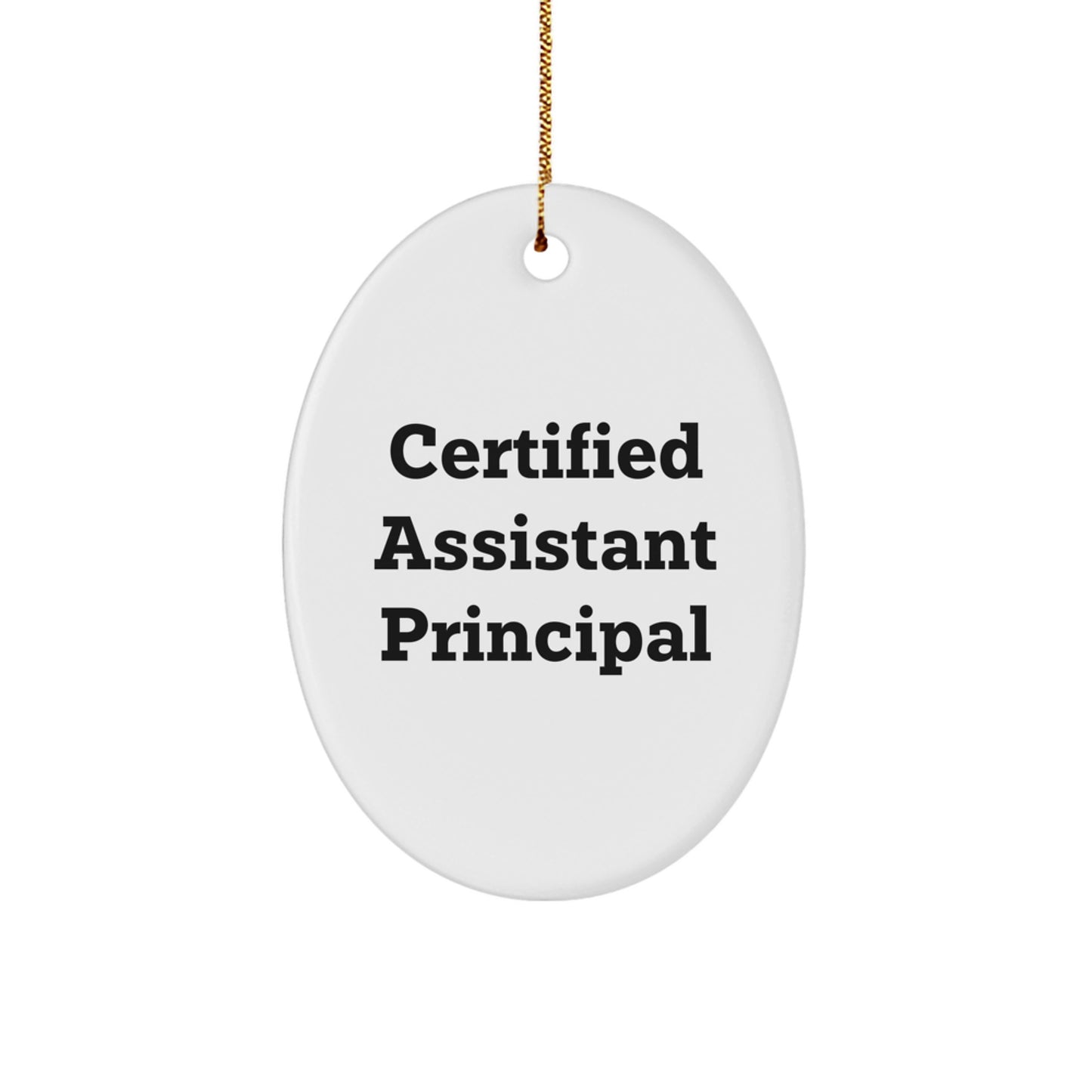 Funny Certified Assistant Principal Gifts for Christmas - Oval Ornament from Friends, Coworkers, or Family