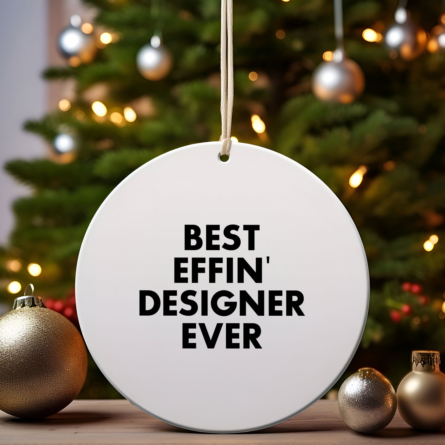 Funny Designer Circle Ornament Gifts from Best Effin' Designer Ever, Perfect for Christmas - Gifts for Designer, Friends, or Family