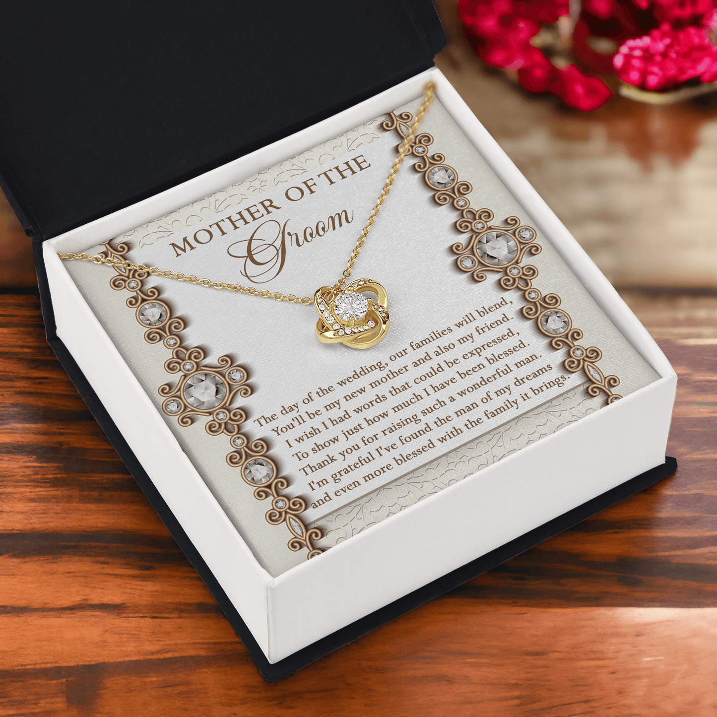 Mother of the Groom Gift New Mother and Friend Love Knot Pendant Necklace - Mallard Moon Gift Shop