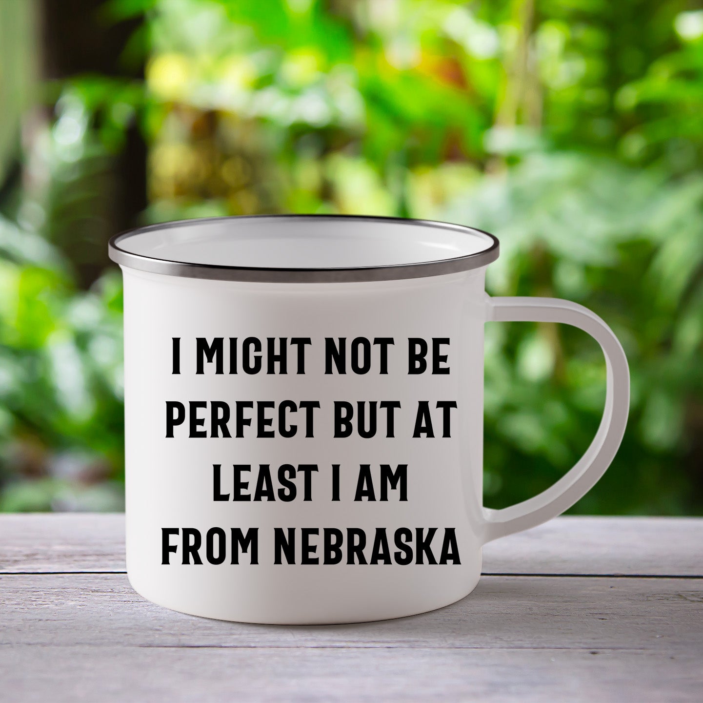 Funny Nebraska Gifts from Friends to Family - I Might Not Be Perfect But At Least I Am From Nebraska Camping Mug for Mother's Day - Mallard Moon