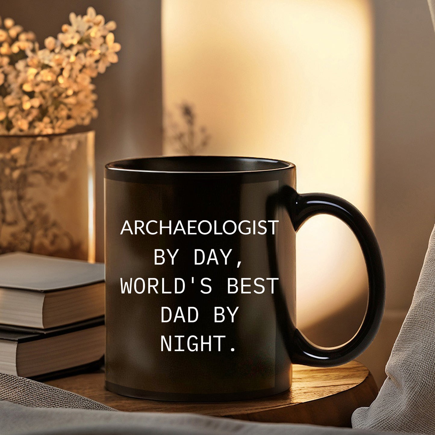 Funny Archaeologists Gifts for Men, Archaeologists by Day, World's Best Dad by Night, Black Coffee Mug for Graduate, Graduation Unique Gifts from Family - Mallard Moon Gift Shop