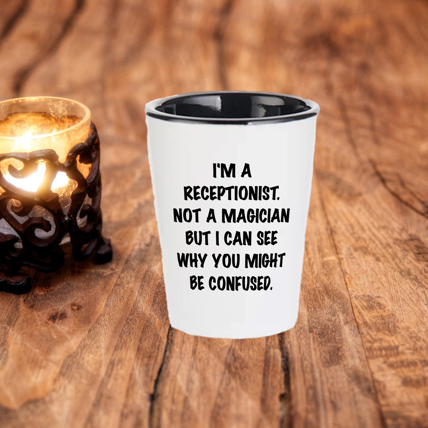 Receptionist Gifts, I'm A Receptionist. Not A Magician But I Can See Why You Might Be Confused. Funny Shot Glass Unique Birthday, Christmas, Coworker Gifts - Mallard Moon Gift Shop