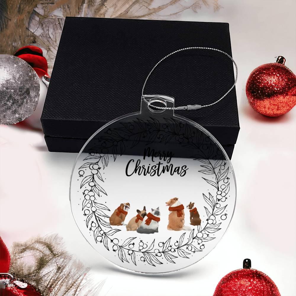 Pet Personalized Wreath Acrylic Keepsake Christmas Ornament