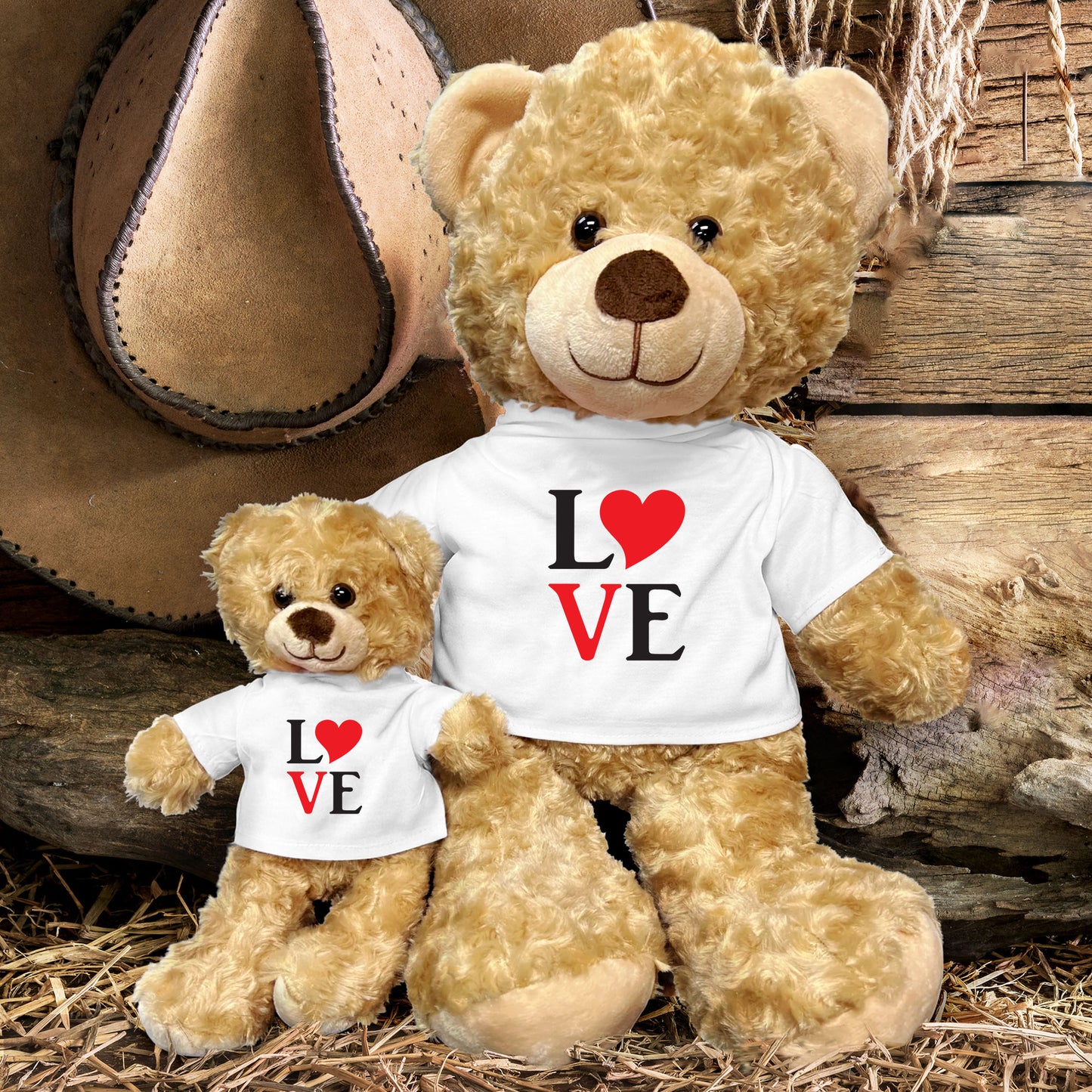 Spread Some Love - Adorable Plush Lamb, Panda, or Teddy Bear with Tee Shirt - Mallard Moon Gift Shop
