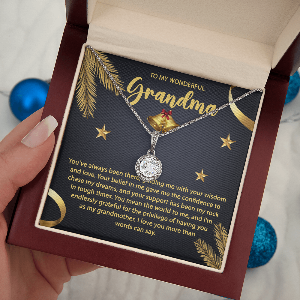 Gift for Grandma - You Mean the World To Me - Eternal Hope CZ Necklace - Mallard Moon Gift Shop