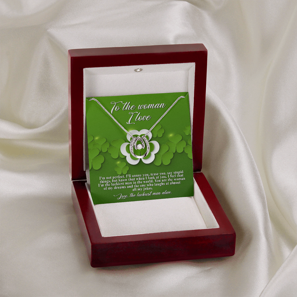 To the Woman of My Dreams– St. Patrick's Day Gift - Lucky in Love Necklace - Mallard Moon Gift Shop