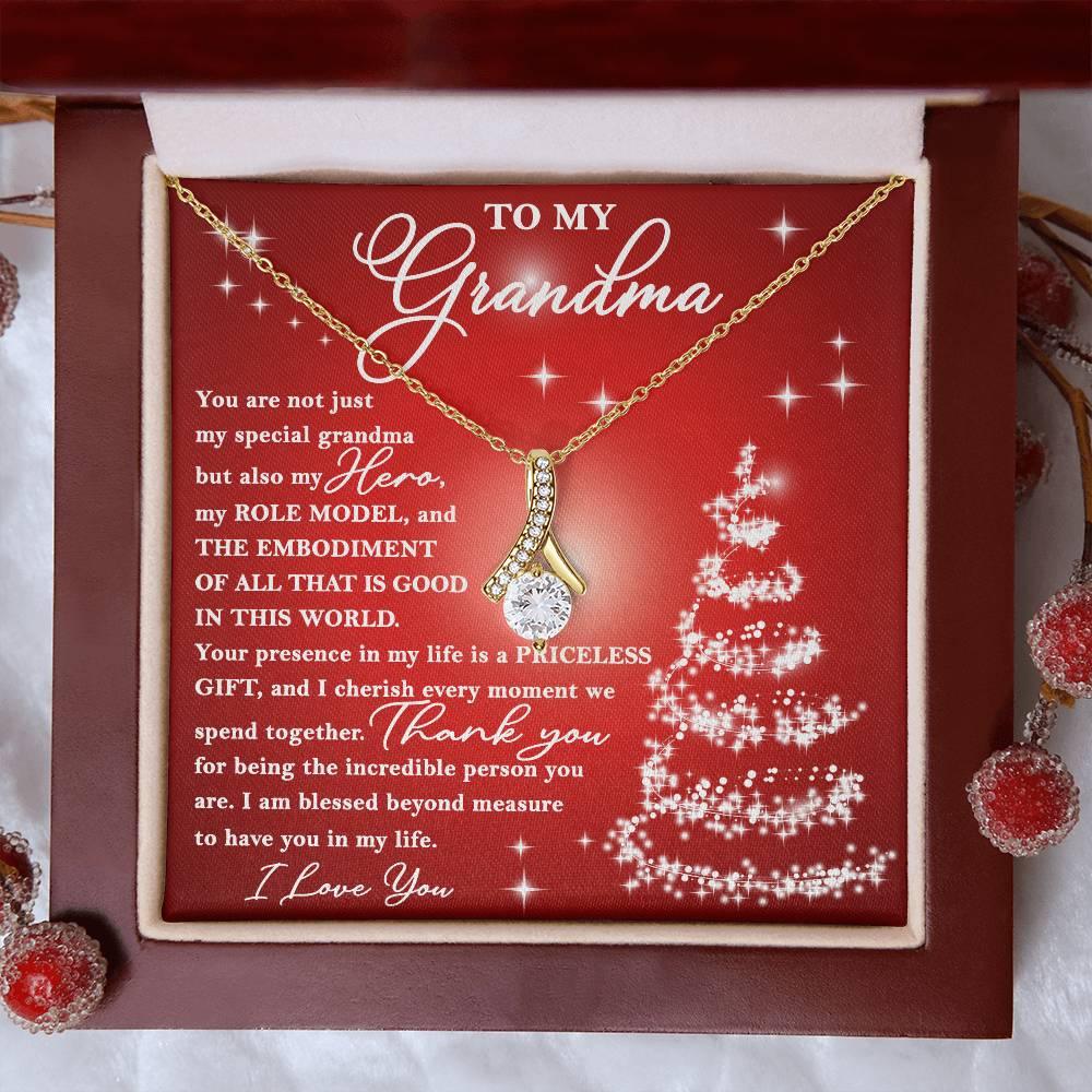 To My Grandma - You are Priceless - Christmas Gift Necklace with Message Card - Mallard Moon Gift Shop
