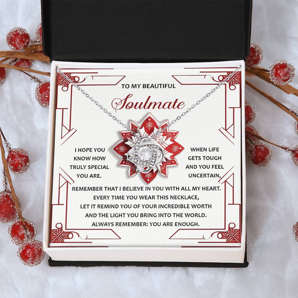 Gift for Soulmate - You Are Enough - Love Knot Pendant Necklace - Mallard Moon Gift Shop