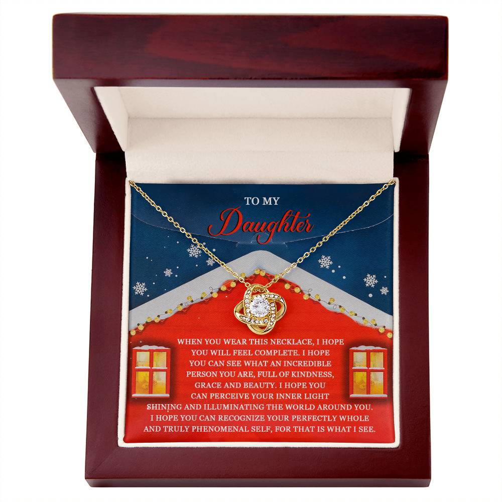 Gift for Daughter - Feel Complete - Love Knot Pendant Necklace - Mallard Moon Gift Shop