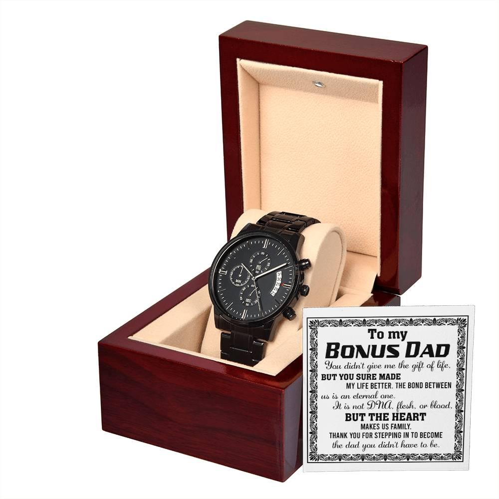 Bonus Dad Chronograph Watch - The Heart Makes Us Family Father's Day, Birthday Gift - Mallard Moon Gift Shop