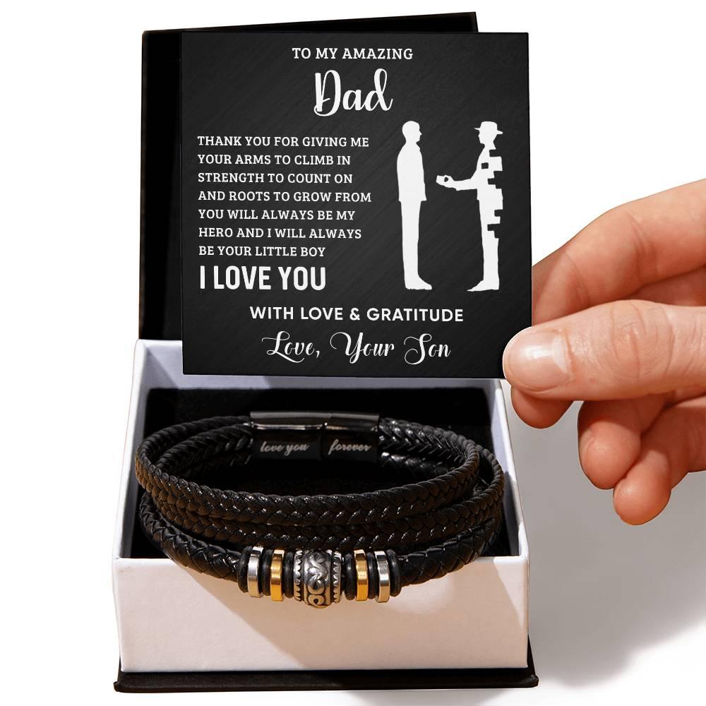 Dad Roots To Grow Leather Braided Men's Bracelet - Mallard Moon Gift Shop
