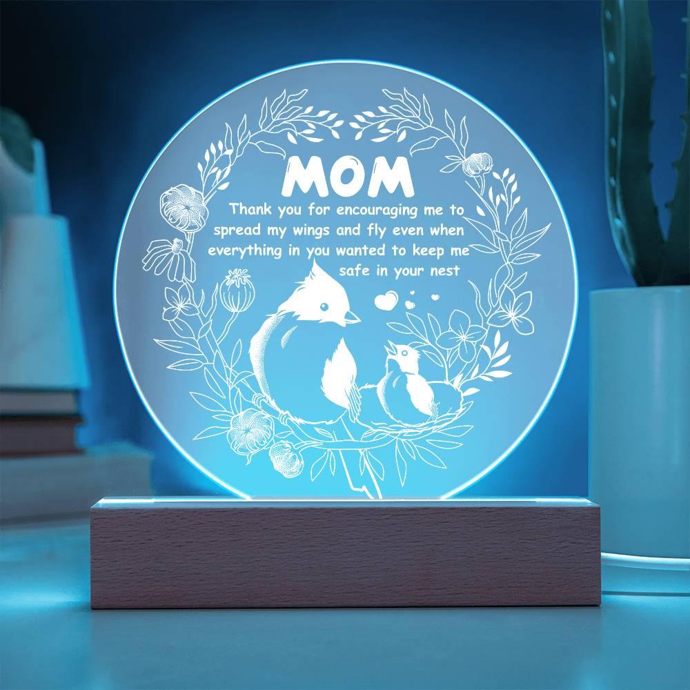 Gift for Mom Acrylic Plaque with Heartfelt Message Thank You for Encouraging Me to Spread My Wings and Fly - Mallard Moon Gift Shop