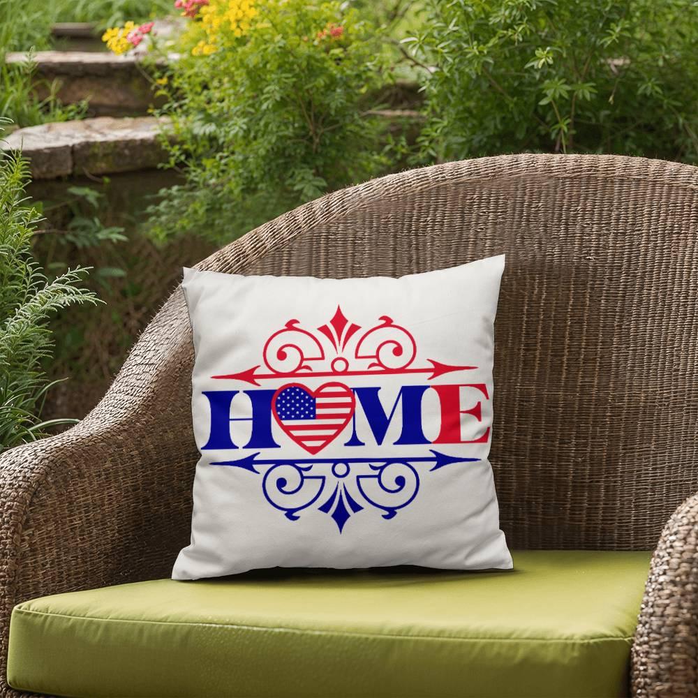 Home Patriotic Indoor-Outdoor Pillow - Mallard Moon Gift Shop