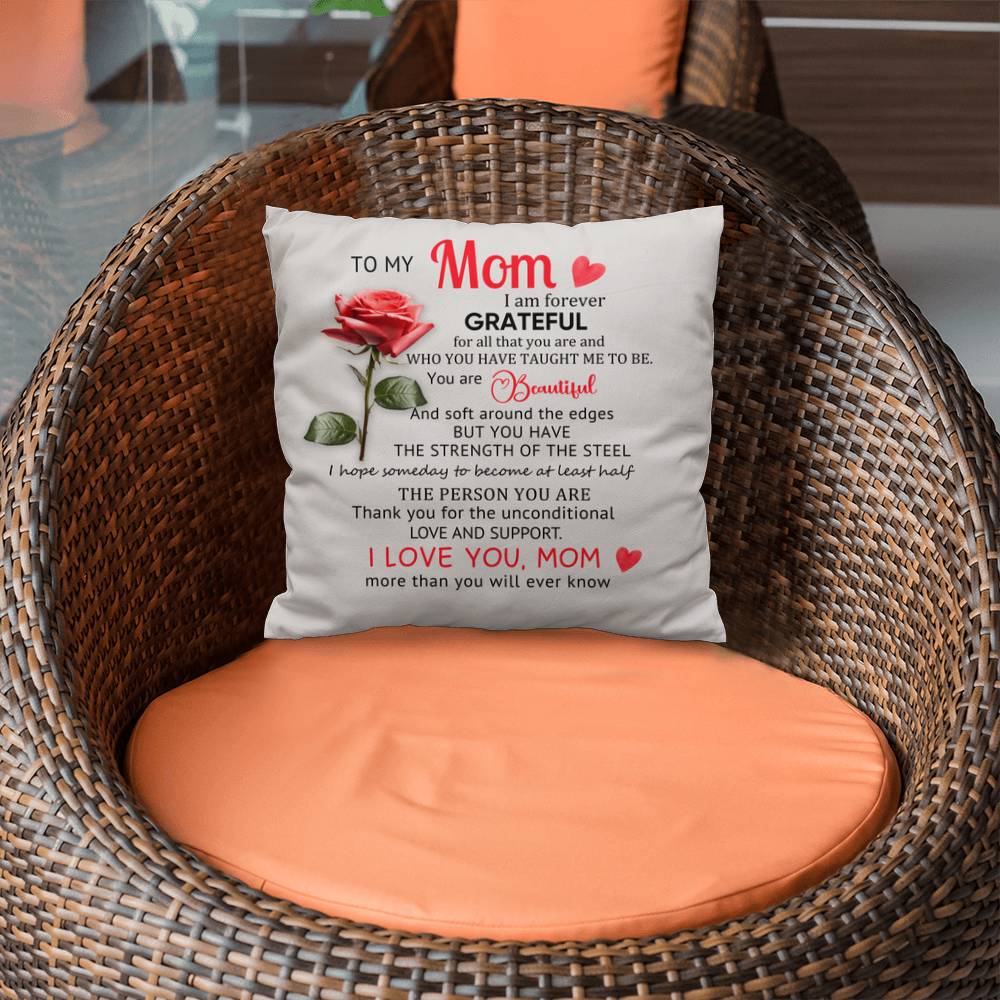 To My Mom – Heartfelt Decorative Pillow with Insert | Mother's Day Gift - Mallard Moon Gift Shop