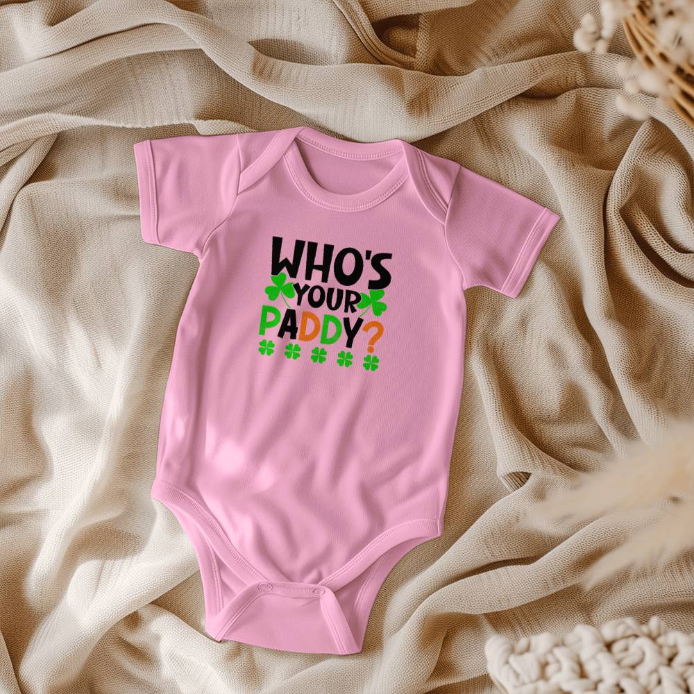 Who’s Your Paddy? St. Patrick’s Day Baby Bodysuit – Funny Shamrock Onesie – Soft Cotton Infant Romper – Cute Irish HHoliday Outfit & Baby Gift - Mallard Moon Gift Shop
