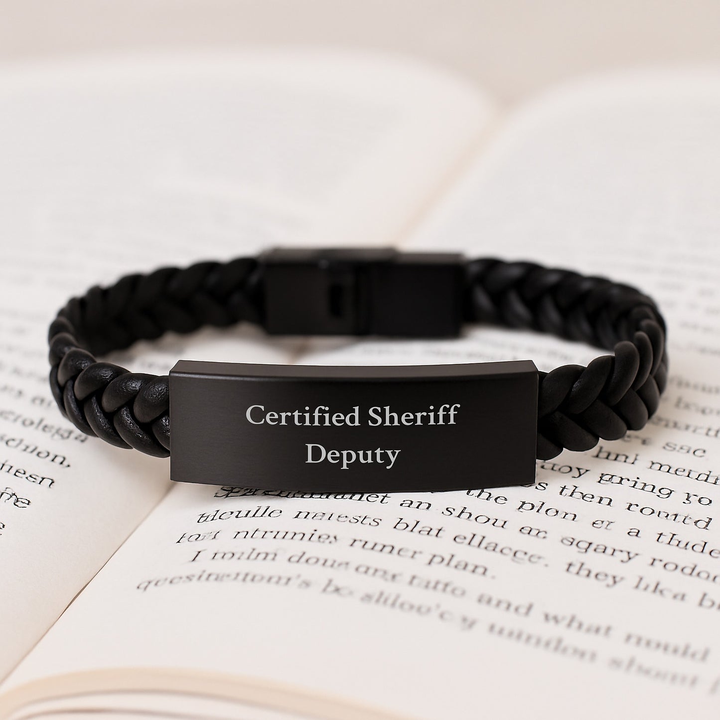Funny Sheriff Deputy Gifts from Men to Sheriff Deputy Interlaced Leather Bracelet for Birthday Unique Gifts - Image 3