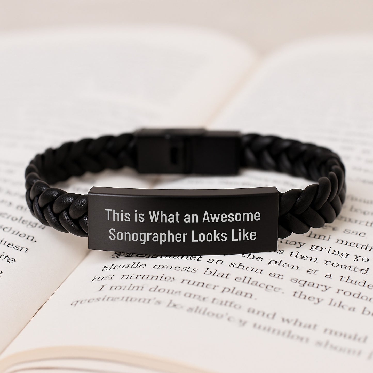 Sonographer Gifts from Friends, Inspirational Interlaced Leather Bracelet for Graduation, This Is What An Awesome Sonographer Looks Like, Gifts for Sonographer - Image 3