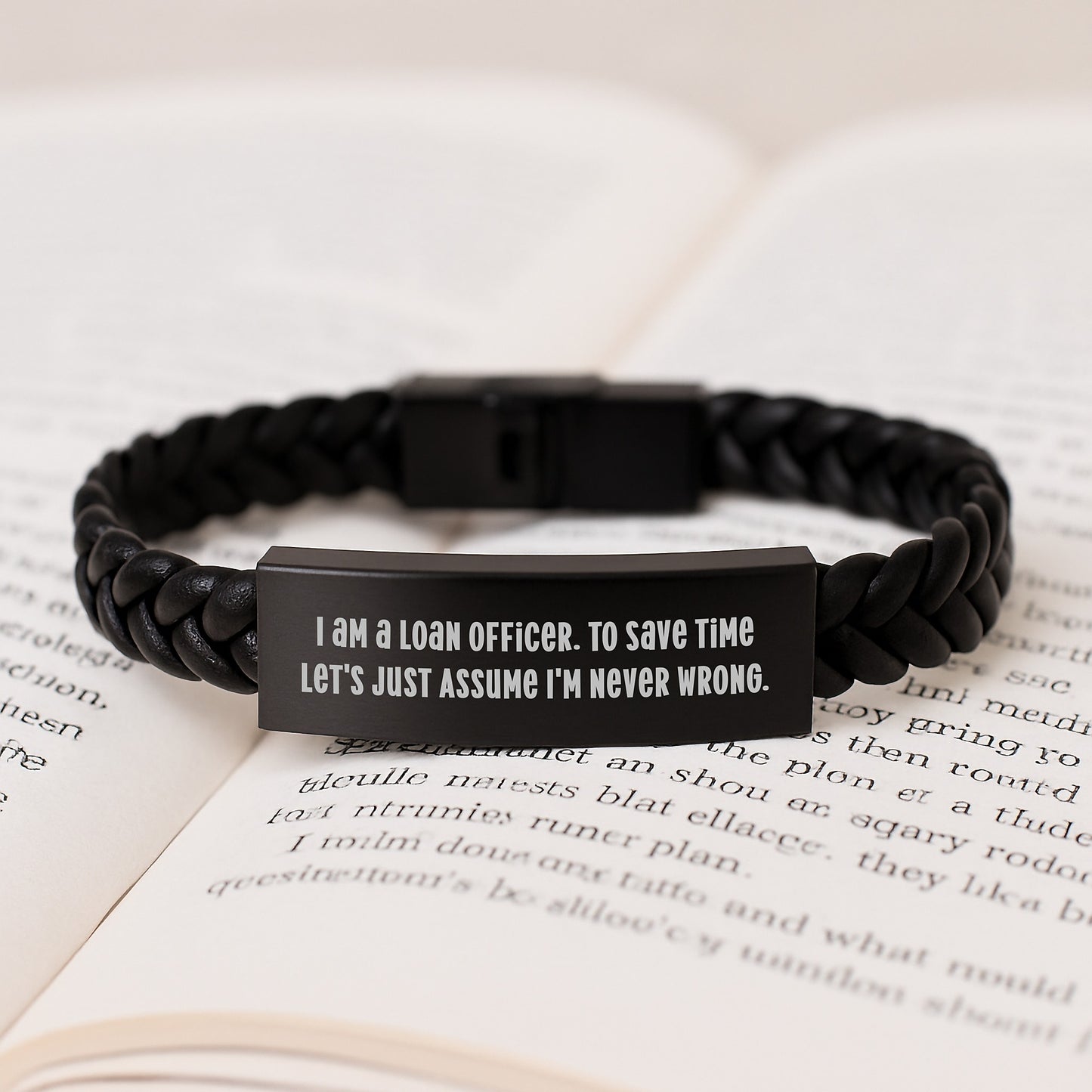 Funny Loan Officer Gifts for Men, Unique Interlaced Leather Bracelets with Quote - Gifts from Friends, Coworkers, Family for Loan Officer Christmas Unique Gifts - Image 3