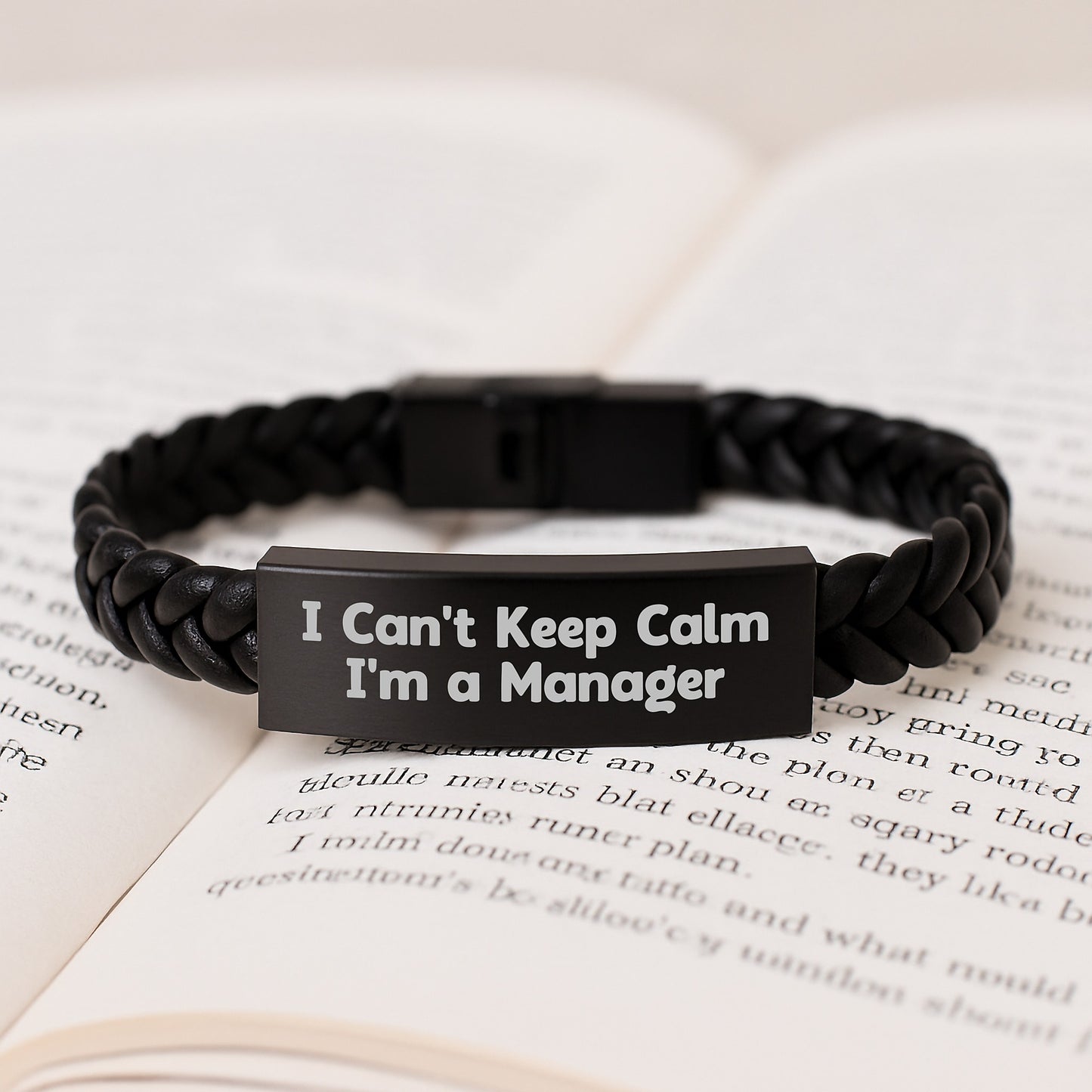 Funny Manager Gifts, I Can't Keep Calm I'm A Manager Interlaced Leather Bracelet, Gifts from Men to Manager for Christmas - Image 3
