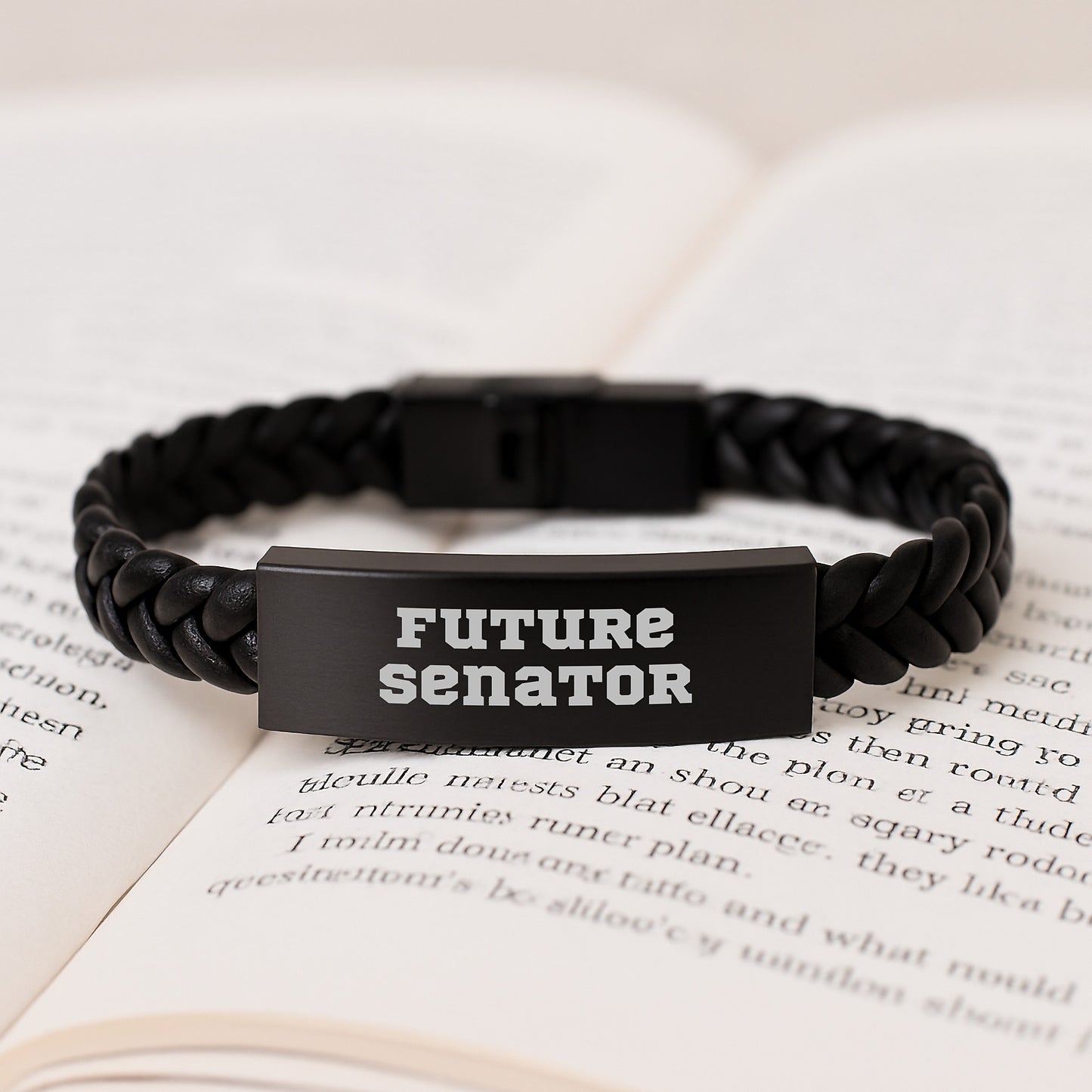 Funny Senator Interlaced Leather Bracelet Gifts from Men to Future Senator, Christmas Unique Gifts for Senator - Image 3