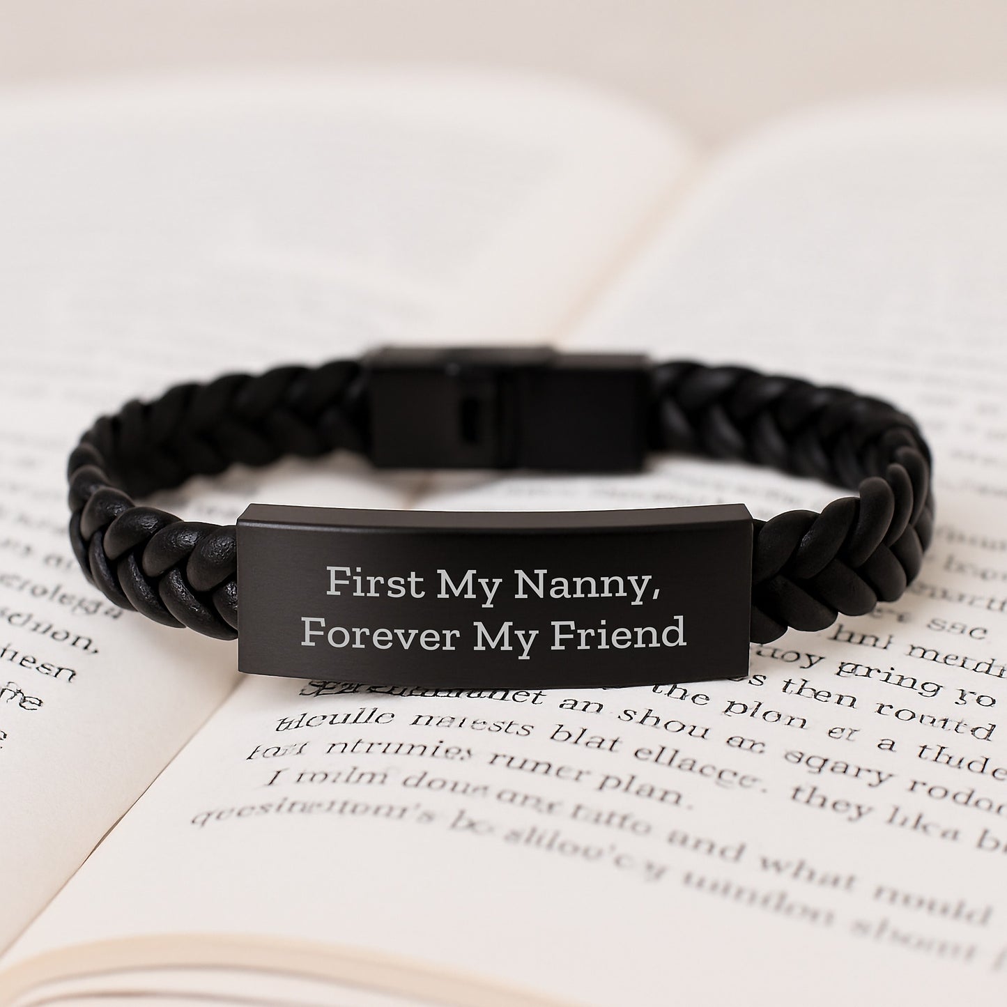 Nanny Gifts from Family, Interlaced Leather Bracelet with Funny Quote, Christmas Unique Presents - Image 3