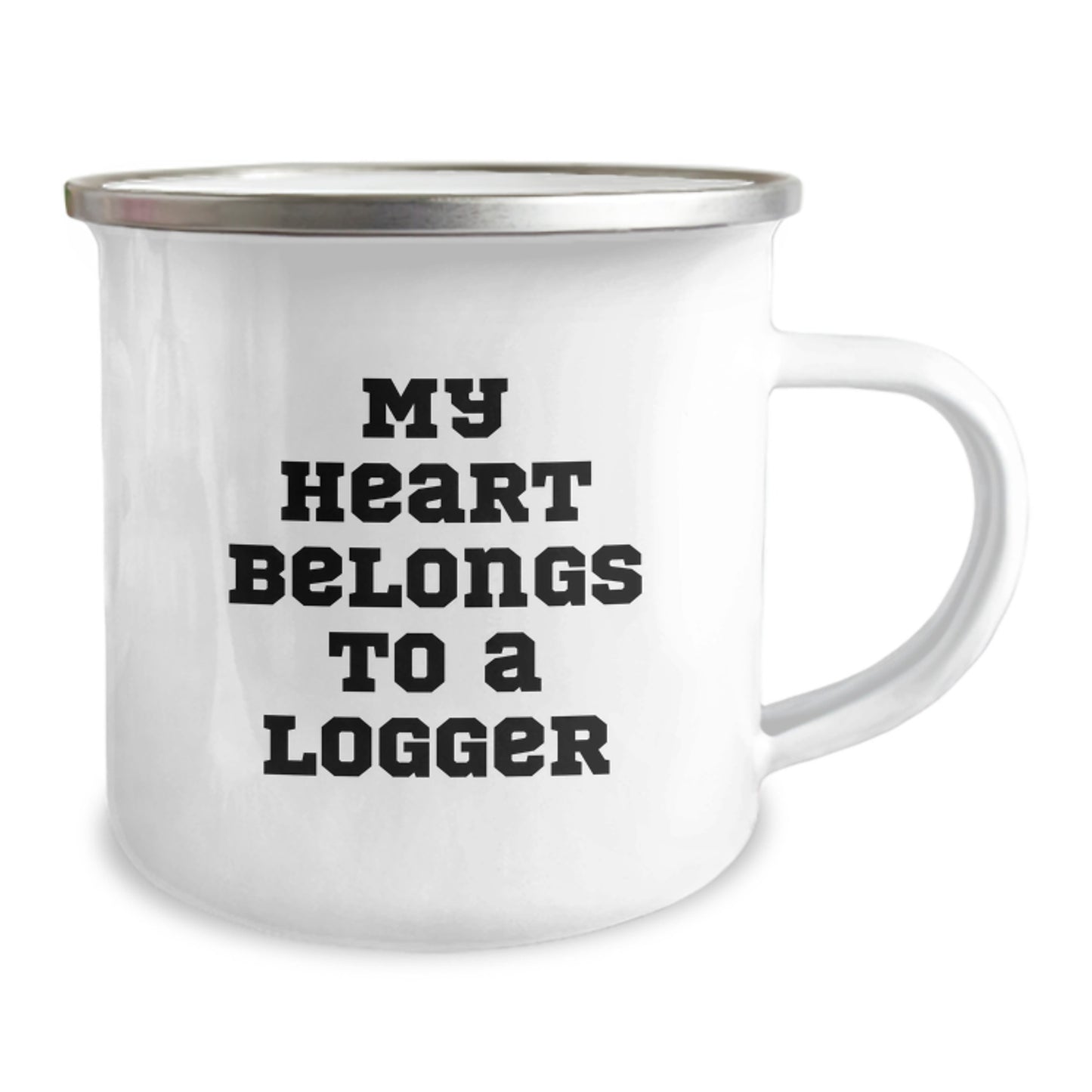 Funny Logger Gifts, My Heart Belongs To A Logger Camping Mug, Graduation Unique Gifts from Friends - Image 2