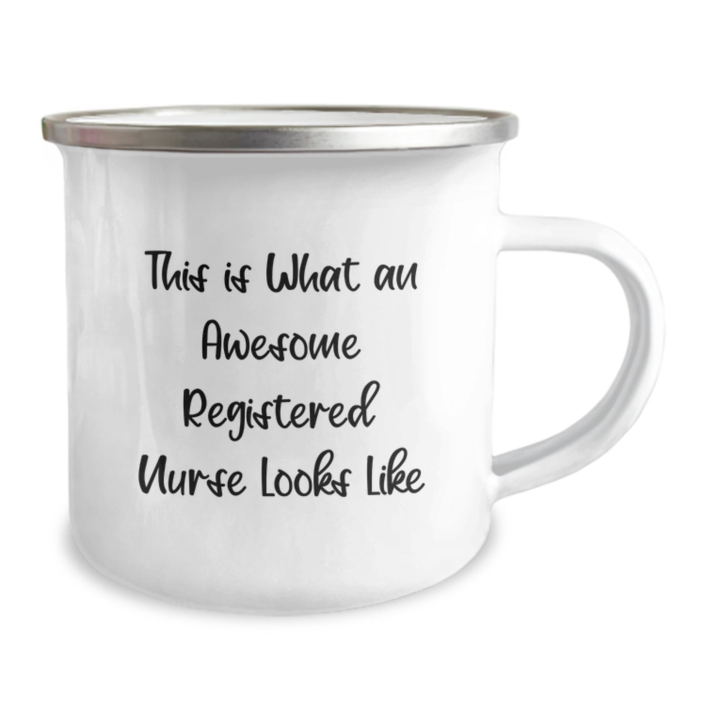 Funny Registered Nurse Gifts, Christmas Unique Presents for Men, Women, Coworkers or Family - 'This Is What An Awesome Registered Nurse Looks Like' Camping Mug - Image 2