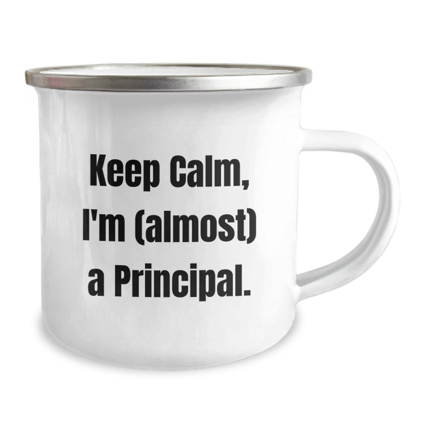 Funny Principal Gifts, Keep Calm I'm Almost a Principal Camping Mug for Him, Christmas Unique Gifts from Friends to Principal - Image 2