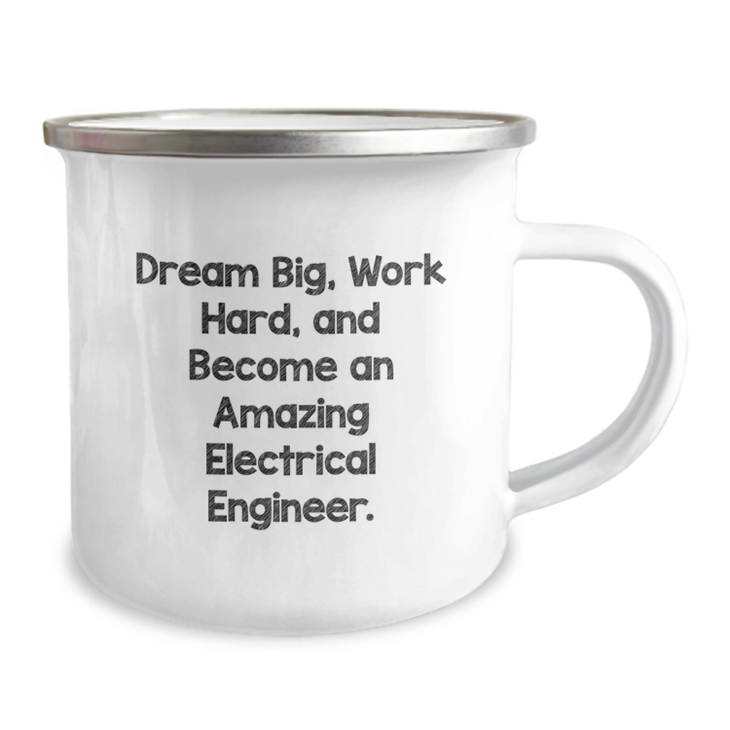 Electrical Engineer Gifts from Friends - Dream Big, Work Hard, Amazing Electrical Engineer Mug for Birthday, Funny Camping Mug, 12 oz Stainless Steel with Enamel Finish - Image 2