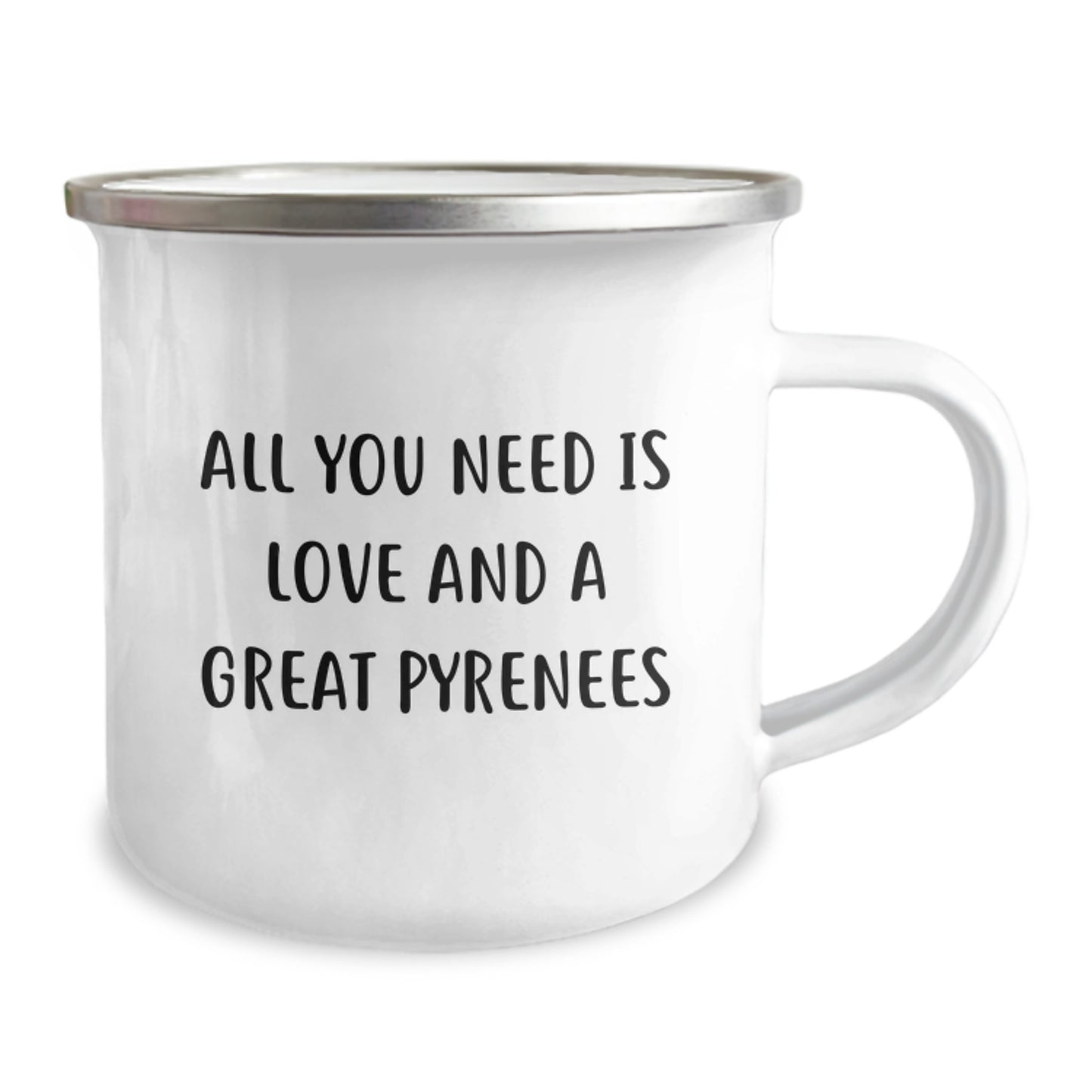 Funny Great Pyrenees Dog Christmas Unique Gifts from Friends or Family, Camping Mug with Quote All You Need Is Love And A Great Pyrenees - Image 2