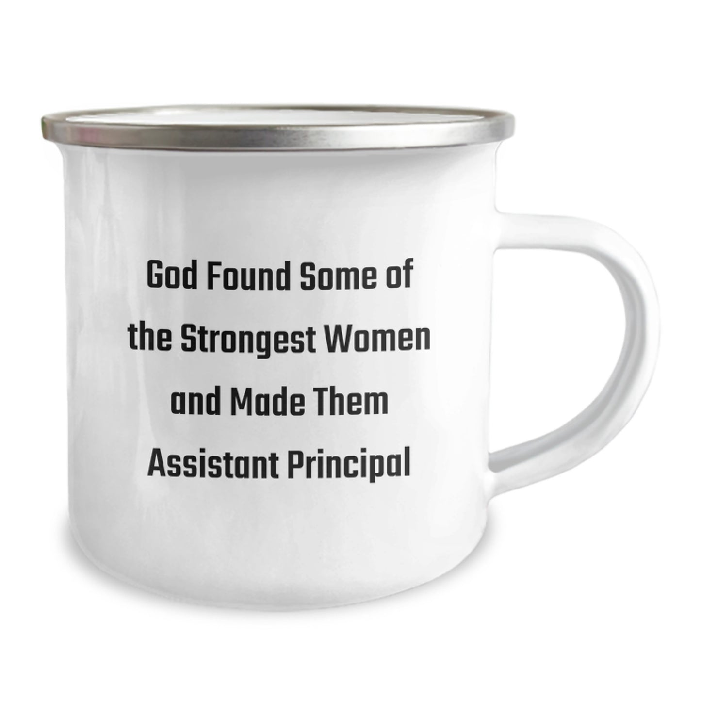 Funny Assistant Principal Gifts for Men - 'God Found Some Of The Strongest Women' Camping Mug, Unique Christmas Memorable Presents, Inspirational Quote Mug, Stainless Steel, 12 oz - Image 2
