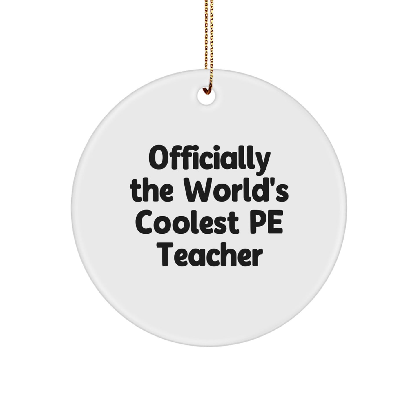 Funny PE Teacher Gifts from Men, Gifts for PE Teacher, Officially The World's Coolest PE Teacher Christmas Unique - Image 1