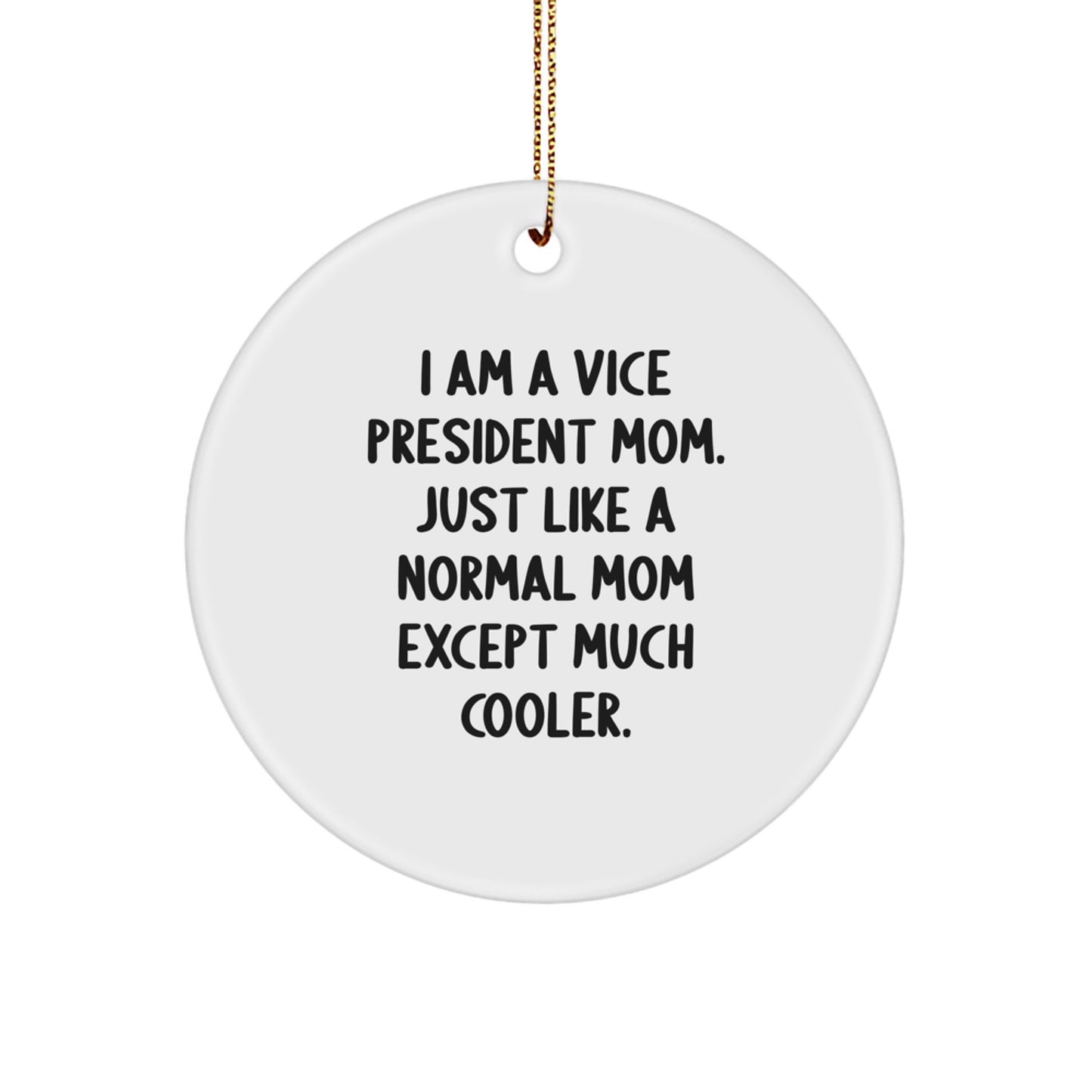 Funny Vice President Christmas Unique Gifts for Mom, Vice President Circle Ornament, I'm Much Cooler Gifts from Mom to Vice President - Image 1