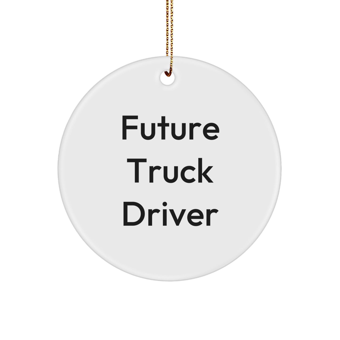Funny Future Truck Driver Gifts for Men, Circle Ornament, Christmas Unique Ornaments for Friends, Coworkers, Family from Men - Image 1