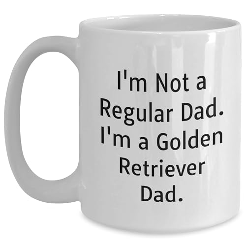 Golden Retriever Dad Funny Quote White Coffee Mug, Gifts for Golden Retriever Dog Lovers from Men, Women, Family - Birthday Unique Gifts - Mallard Moon Gift Shop