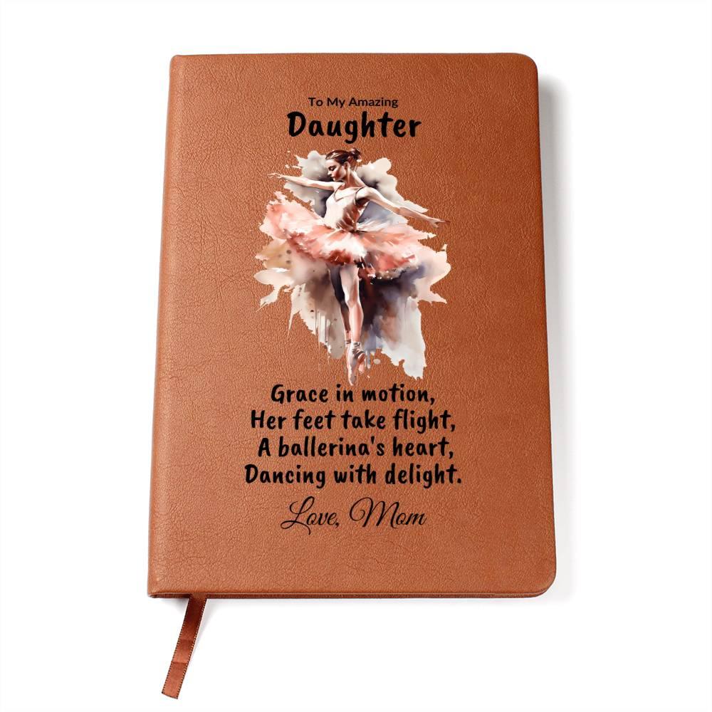 Daughter Gift Personalized Ballerina Leather Journal - Mallard Moon Gift Shop