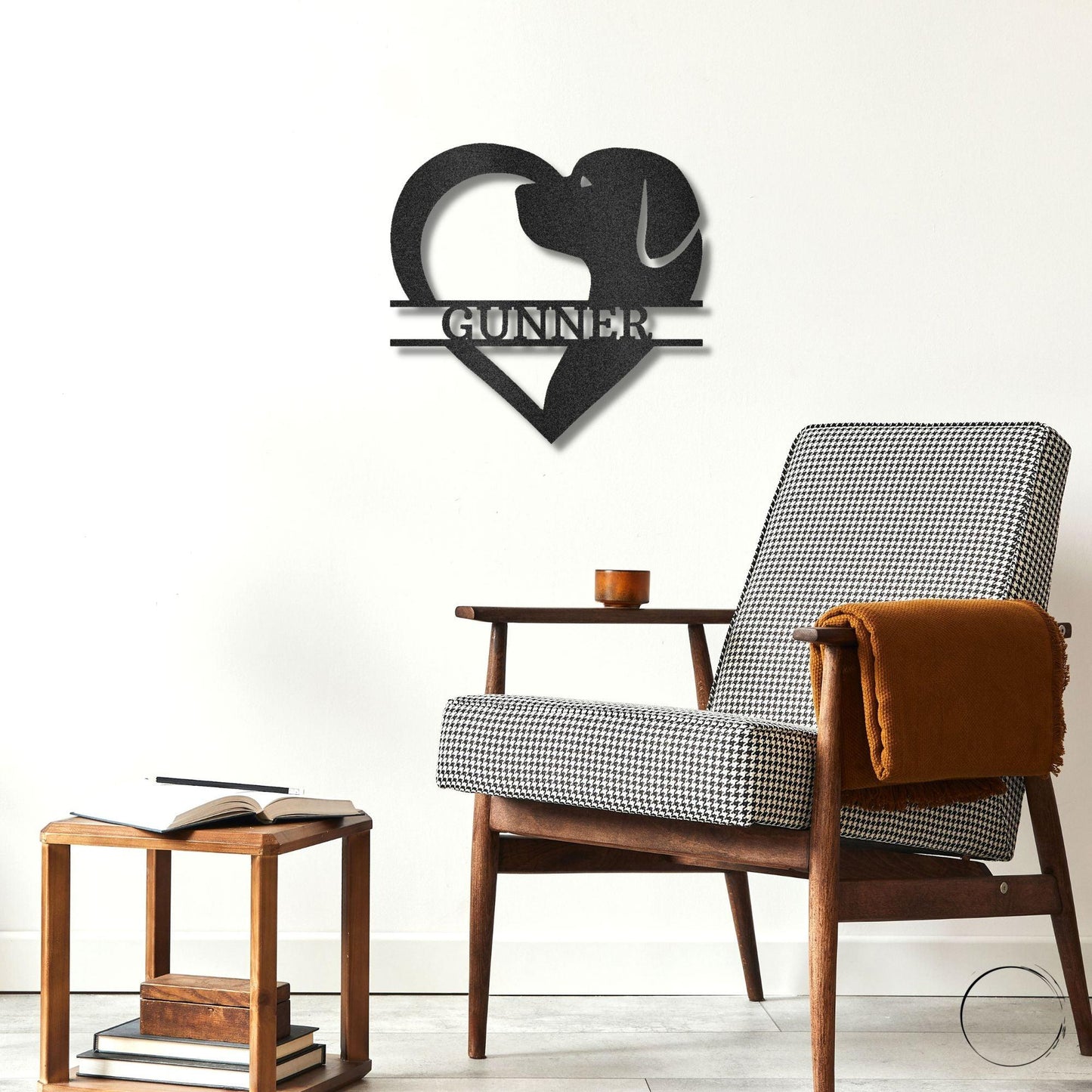 Dog Love Monogram Personalized Indoor Outdoor Steel Wall Sign Art - Mallard Moon Gift Shop