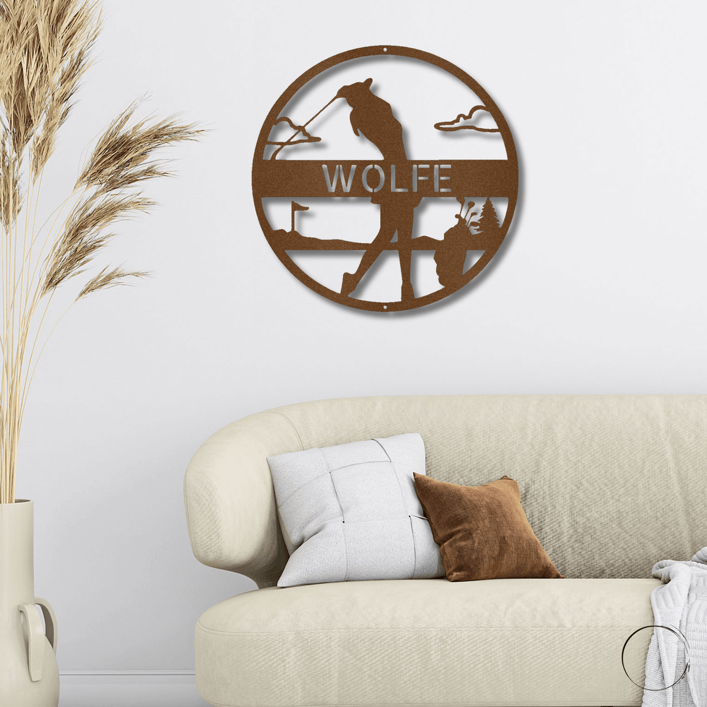 Fairway Finesse: Personalized Lady Golfer Metal Wall Art - Mallard Moon Gift Shop