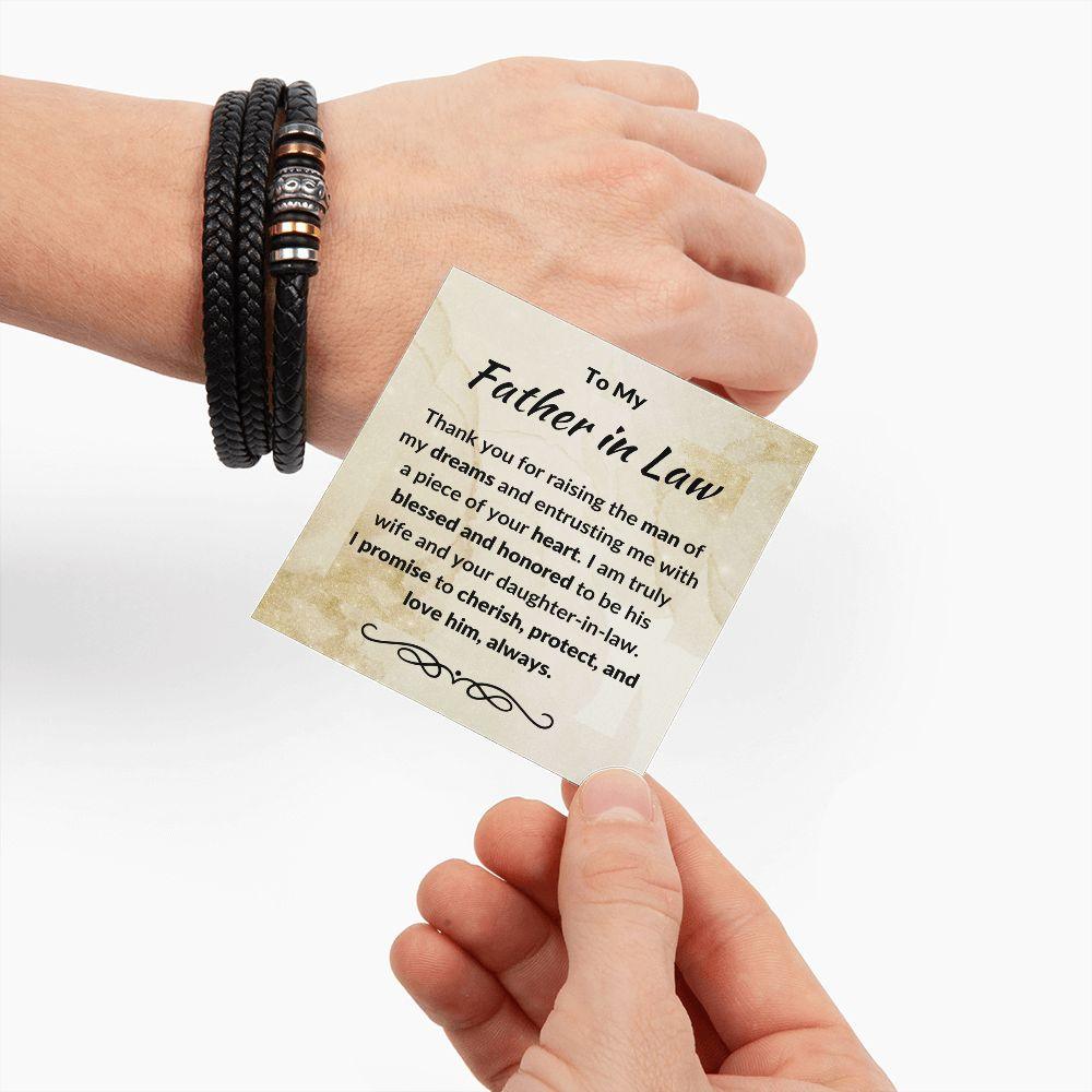 Father in Law Gift from Daughter in Law Leather Braided Bracelet - Mallard Moon Gift Shop