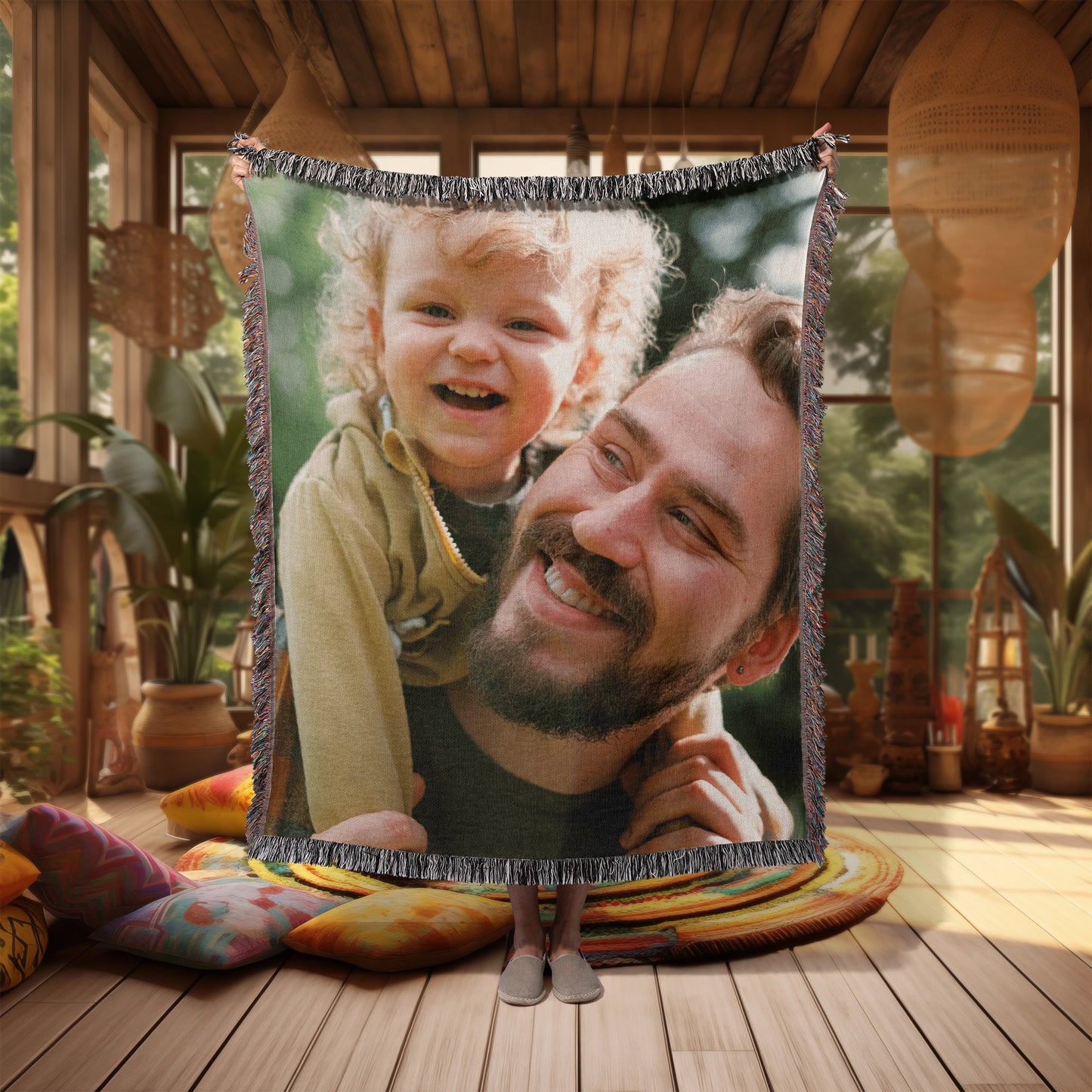 Gift for Dad, Mom, Grandparents - Personalized Photo Upload Heirloom Blanket - Mallard Moon Gift Shop