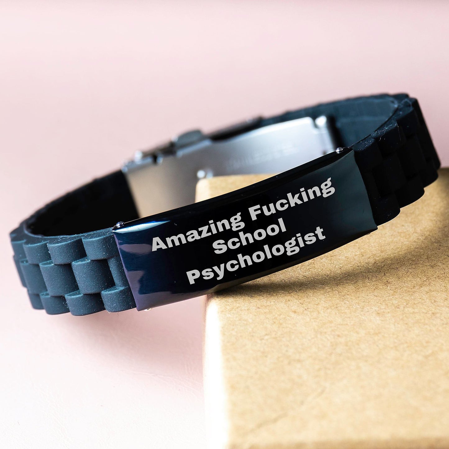 Funny School Psychologist Gifts, Unique Glide lock Clasp Bracelet for School Psychologist Men, Gifts from Friends for School Psychologist Men - Image 3