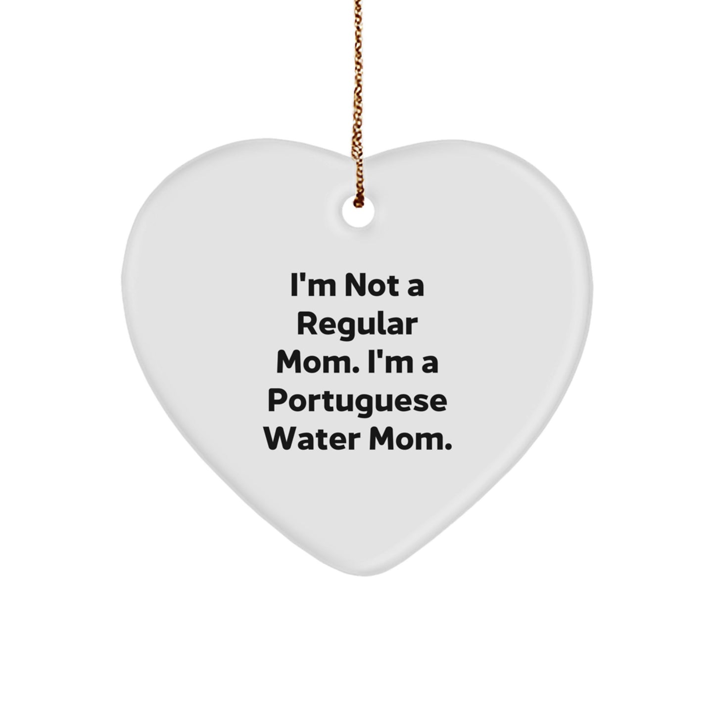 Funny Portuguese Water Dog Mom Gifts, Heart Ornament for Christmas Unique Gifts from Mom to Portuguese Water Dog Lovers - Image 1