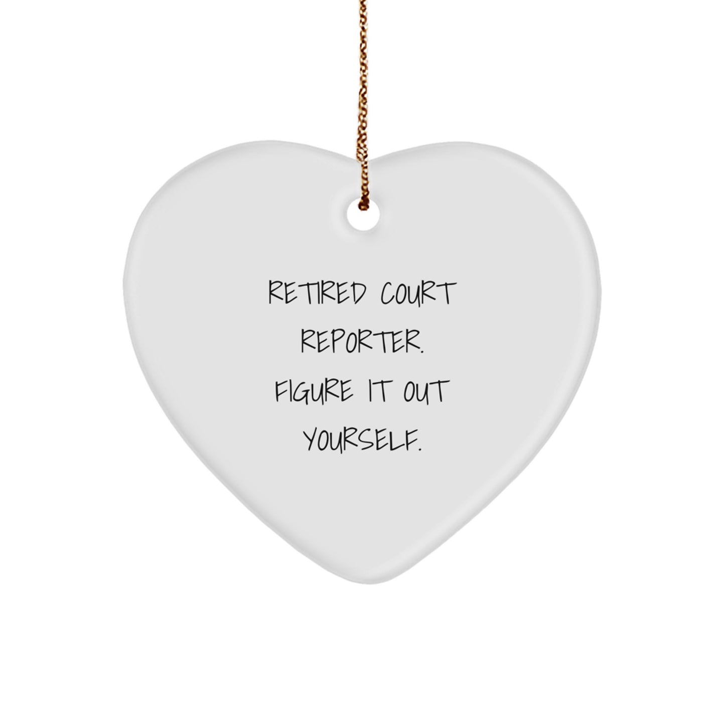 Funny Court Reporter Christmas Unique Gifts for Court Reporters Heart Ornament from Friends and Family - Image 1